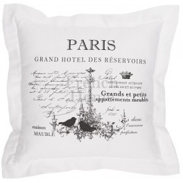 White Decorative Pillow PARIS