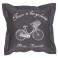 Grey Decorative Pillow BICYCLETTE