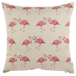 Poduszka Ozdobna z Flamingami Beżowa